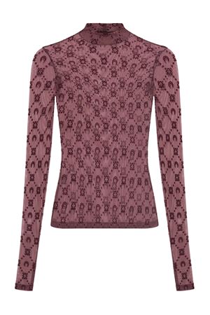 Top in maglia floccata Second Skin MARINE SERRE | WTO388ACJER0005PU70